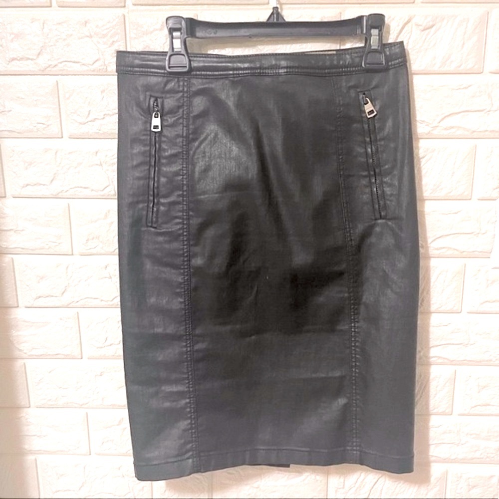 Burberry Brit coated pencil skirt